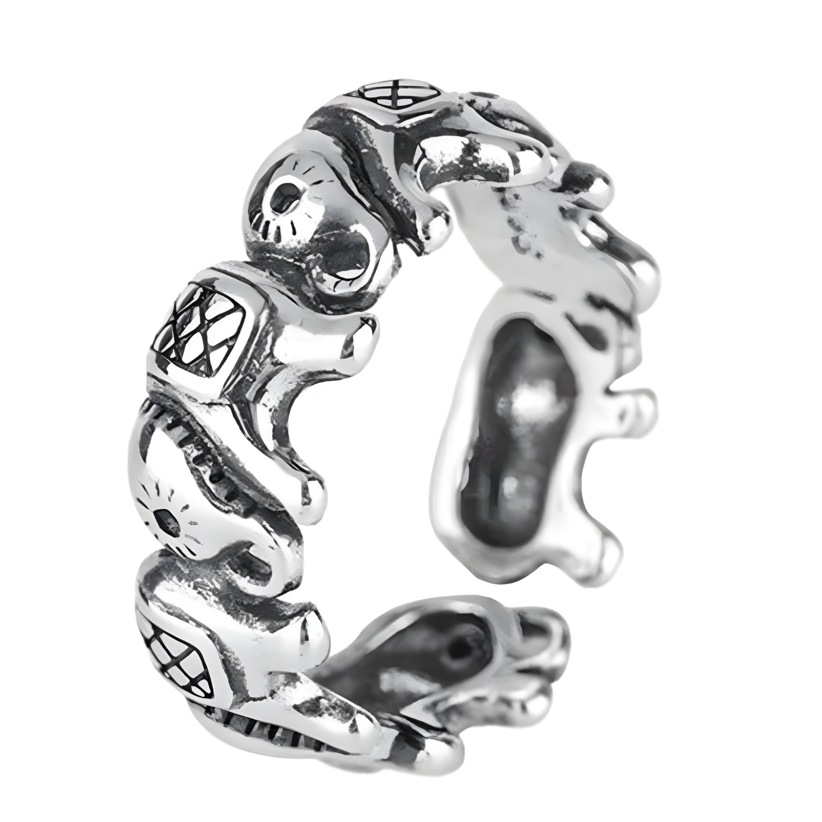 Vintage Thai Silver Elephant 925 Sterling Silver Female Resizable Opening 493