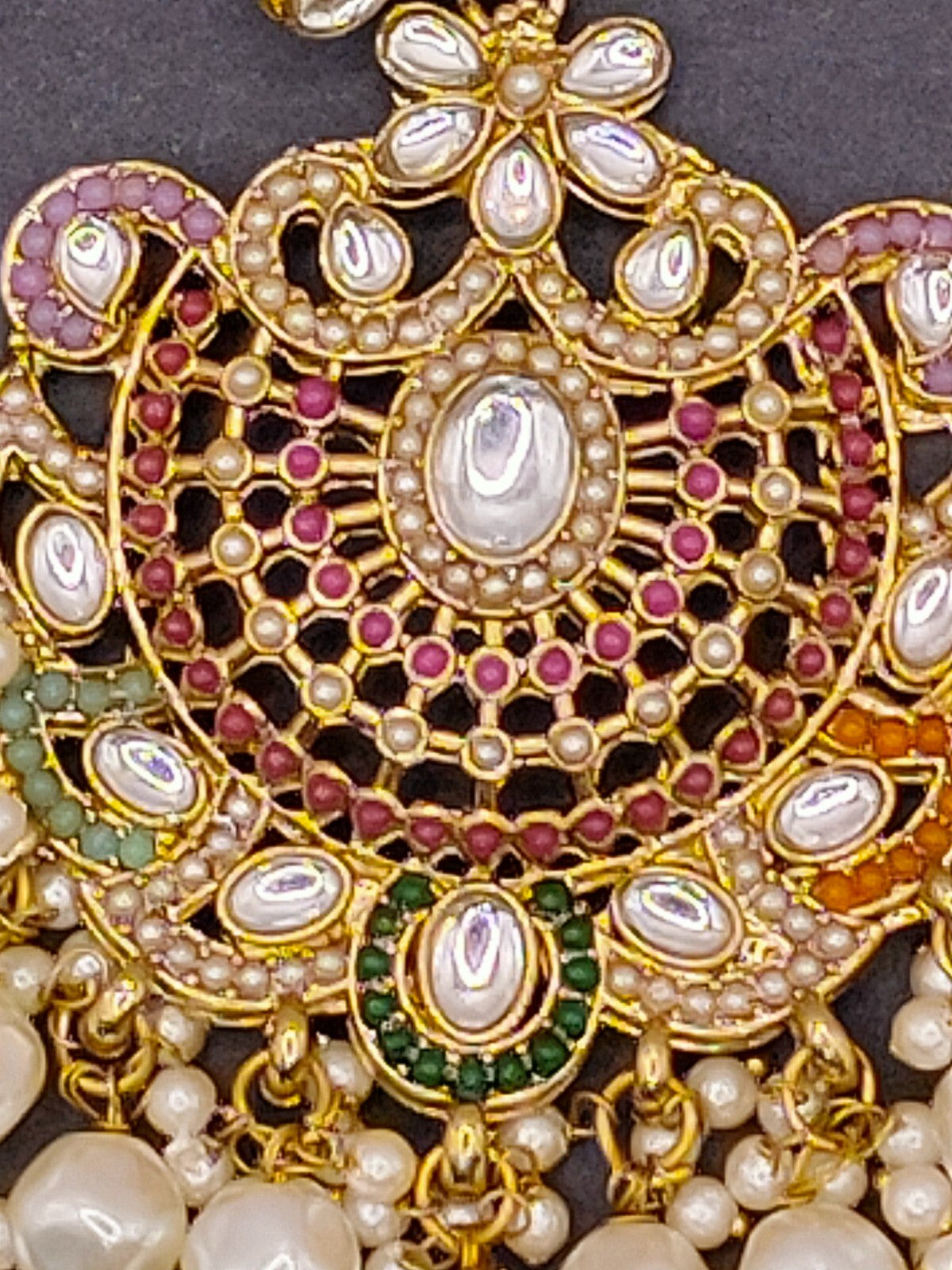 Elegant Bollywood Inspired Gold Kundan Earrings - Traditional Indian Jewelry 216