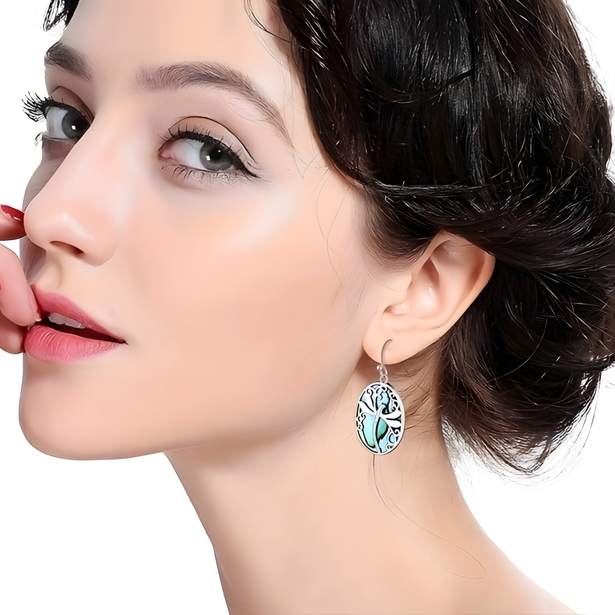 Creative Retro Geometric Oval Dragonfly Stainless Steel Dangle Earrings B82