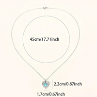 Dolphin Blue Heart CZ Necklace Women Chic Wedding Clavicle Chain Neclace 16