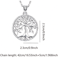 Women’s Tree of Life Pendant Necklace –Zinc Alloy Metal Round Cutout Design 1102