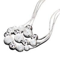 Frosted Bead 925 Sterling Necklace Women – Silver-Tone Snake Chain Jewelry 679