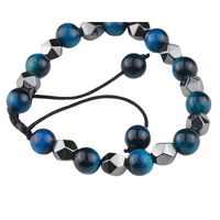 MultiColor 8mm Tiger Eye Beaded Bracelet Adjustable Macrame Bracelet Unisex 1356