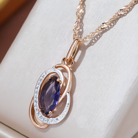 585 Rose Gold & Silver Tone Geometric Pendant Necklace – Copper Pendant 1270
