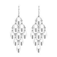 925 Sterling Silver Teardrop Chandelier Earrings Eye-Catching Dangle Earring 317
