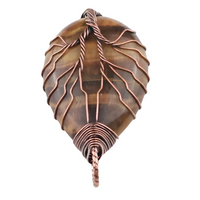 Tiger Eye Tree Of Life Pendant Necklace For Women Men Oval Brown Gemstone 1347