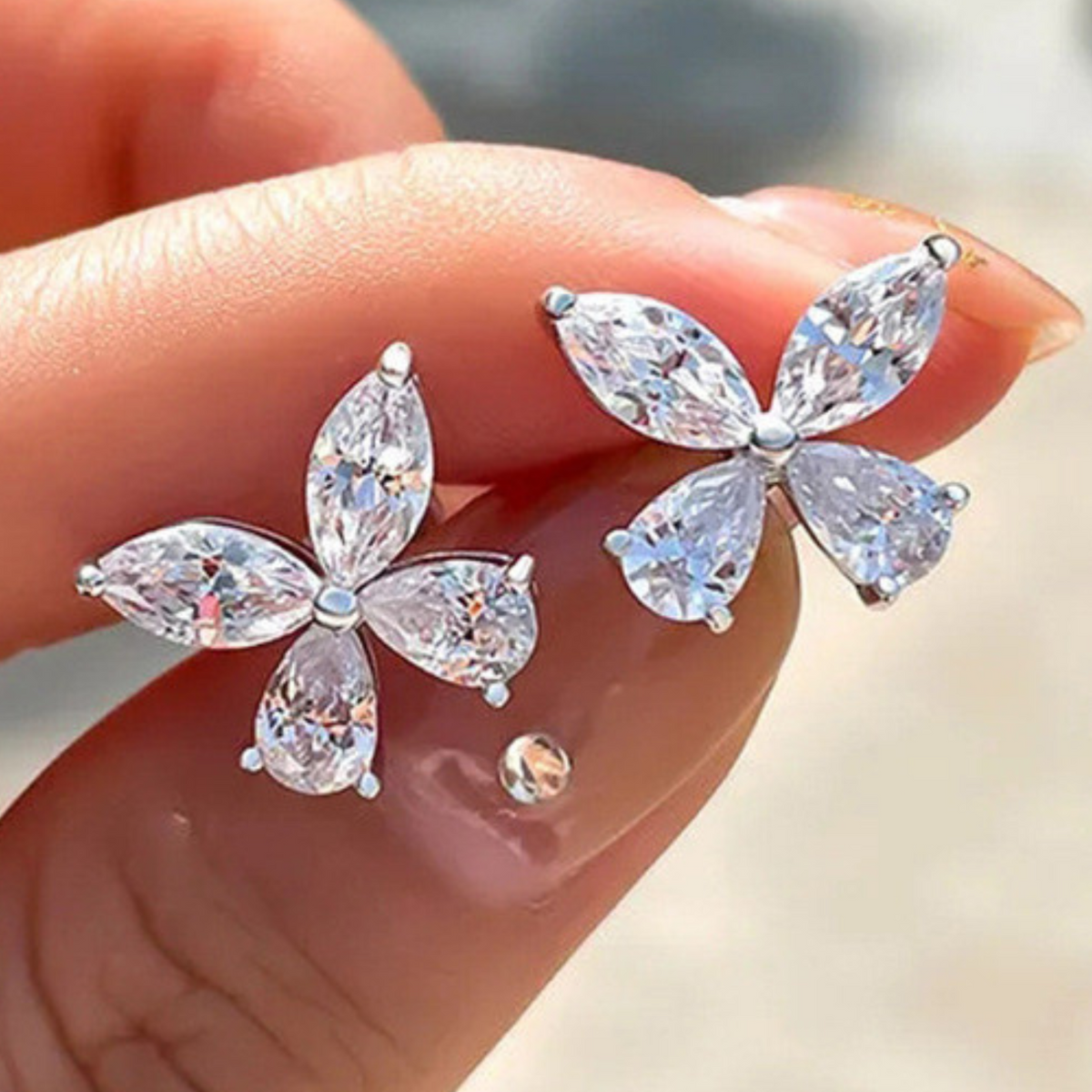 925 Silver-Plated Alloy Butterfly CZ Stud Earrings Women – Sparkling Zircon 997
