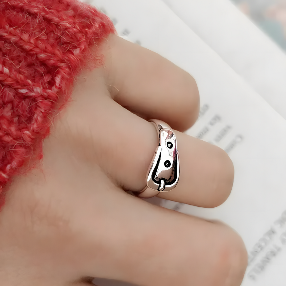 Silver Buckle Ring, S925 Sterling Silver CZ Adjustable Belt Ring, Stackable 494