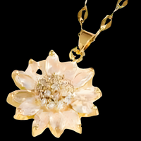 Sunflower Pendant Necklace for Women – Gold Colour Crystal Sunflower Charm 1184