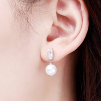 Unified Jewellery® Women's 925 Sterling Silver Pearl & Zircon Stud Earrings 6 UK