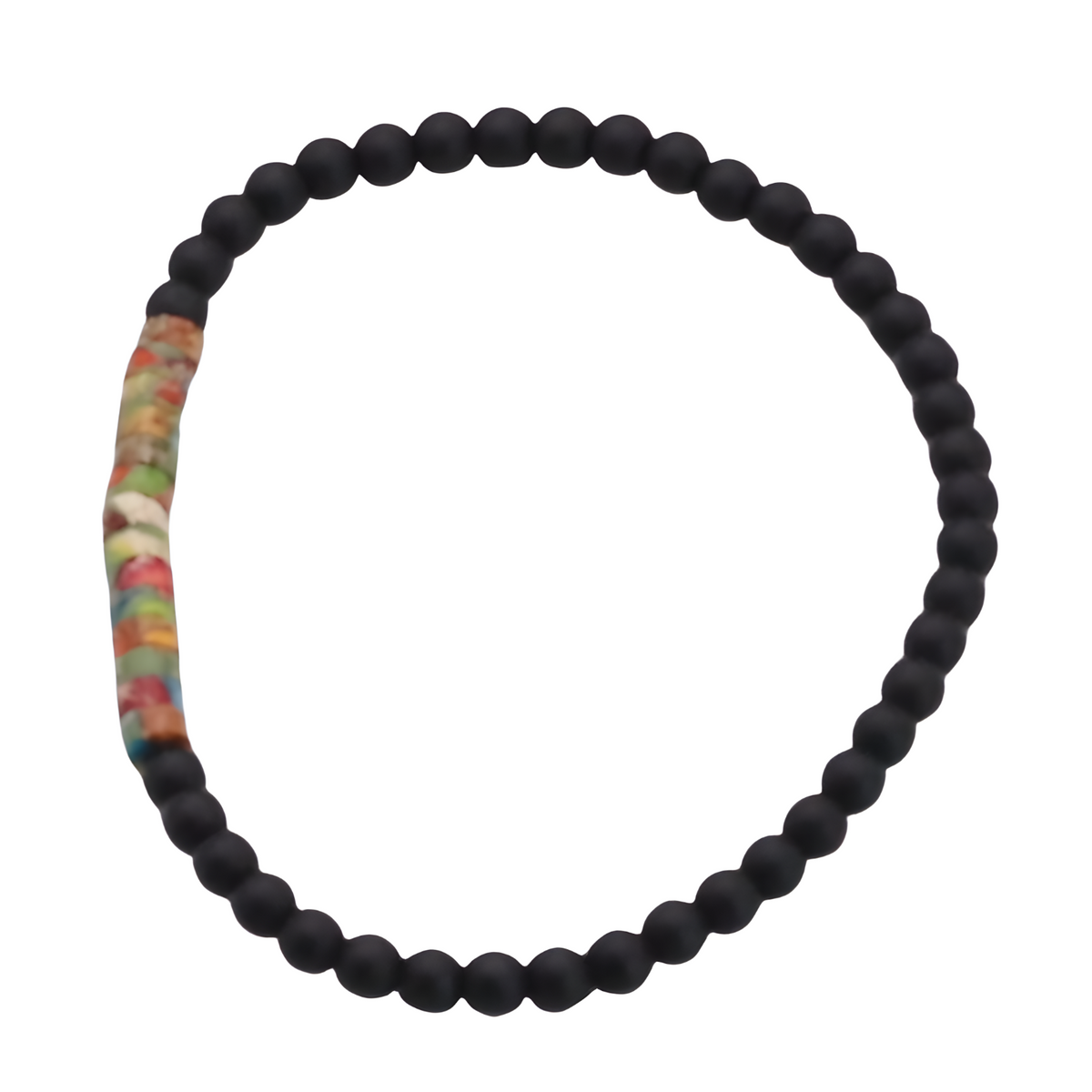 Mixed Emperor Stone & Onyx Minimalist Bracelet, 4mm Beaded Strand b128