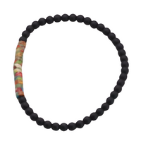 Mixed Emperor Stone & Onyx Minimalist Bracelet, 4mm Beaded Strand b128