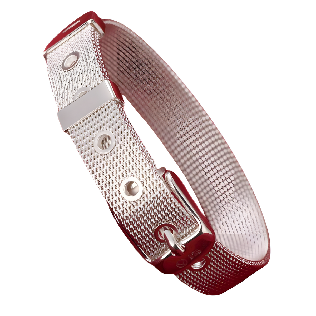 Adjustable Mesh Buckle Bracelet For Women Silver Tone Wide Strap Watchband 1751