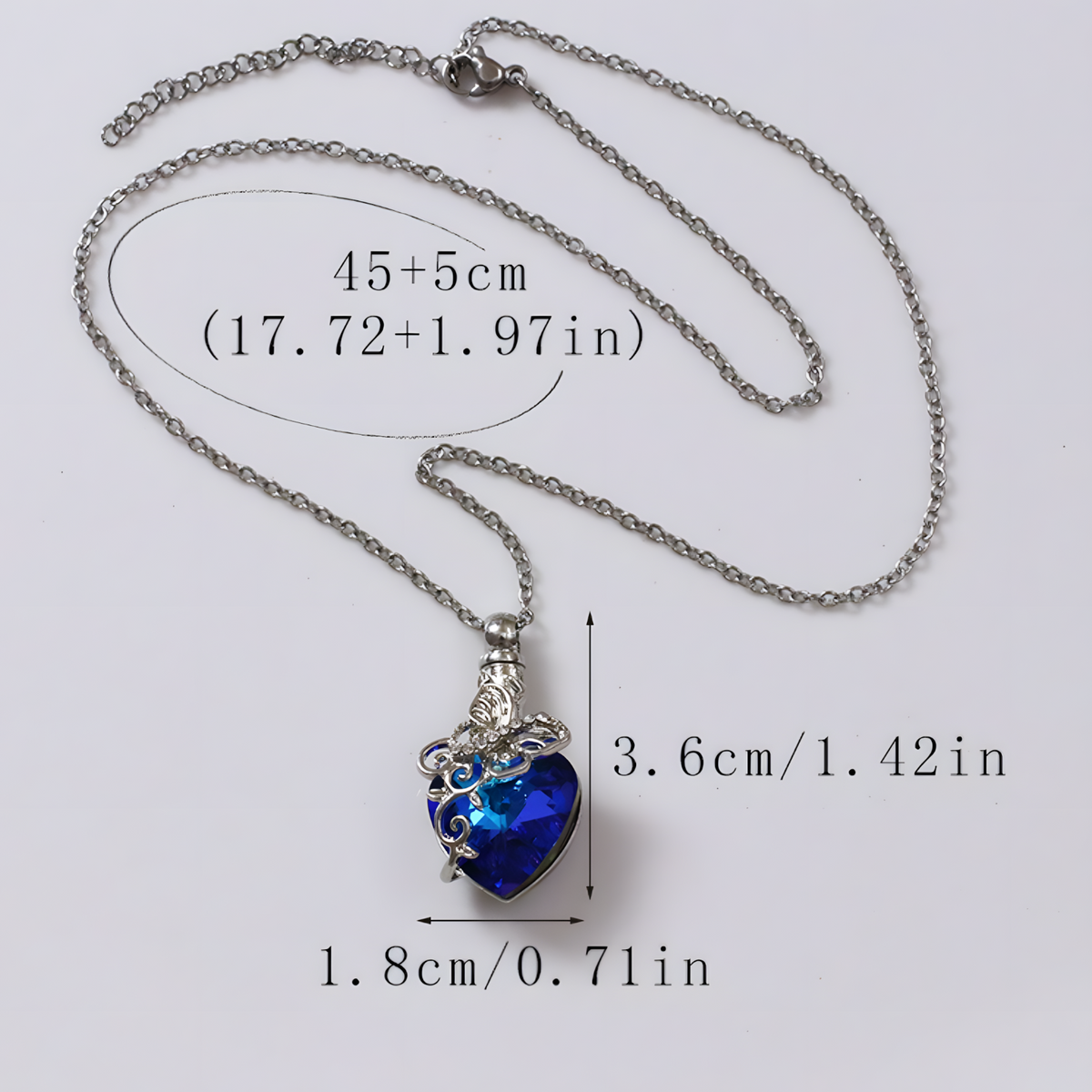 Butterfly Urn Necklace for Ashes–Copper Alloy Silver Plating Heart Memorial B264