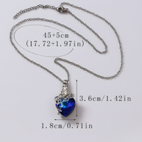 Butterfly Urn Necklace for Ashes–Copper Alloy Silver Plating Heart Memorial B264