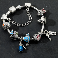 Storybook Charm Bracelet for Women–Zinc Alloy Snake Chain Colourful Enamel 1251