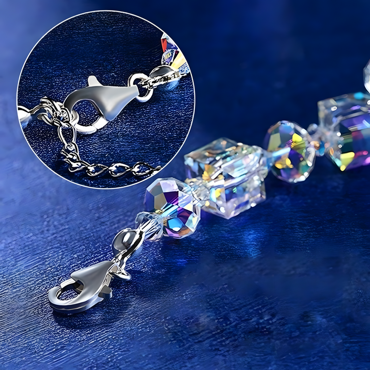 Iridescent Crystal Beaded Bracelet Sweet Temperament Handwork Alloy Lobster 577
