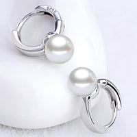 925 Silver-Plated Pearl Hoop Earrings for Women – Simulated Water Drop Pearl 938