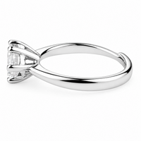 Women's Adjustable Floral Heart Claw Zircon Ring, Round Brilliant Cut 1618