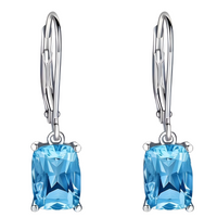 Copper Alloy Cubic Zirconia Drop Earrings for Women, Lever Back Dangle 505