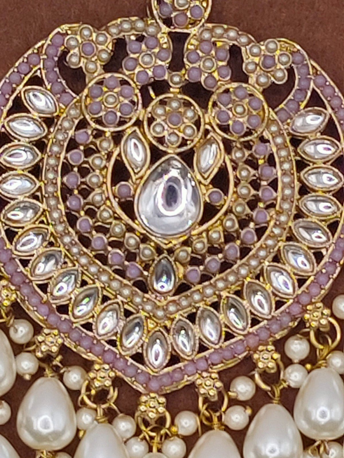 Elegant Bollywood Inspired Gold Kundan Earrings - Traditional Indian Jewelry 230
