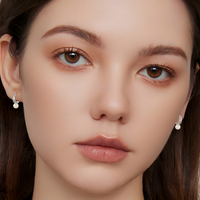925 Silver-Plated Pearl Hoop Earrings for Women – Simulated Water Drop Pearl 938