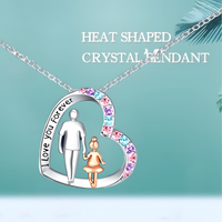 Father Daughter Heart Necklace for Women – Zinc Alloy Pendant Multi-Colour 1246