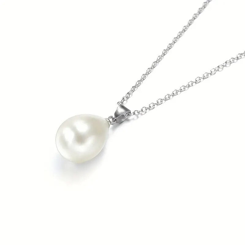 925 Silver Plated 1 pair of Earrings + 1 Necklace Silver Plated Waterdrop 62 UK