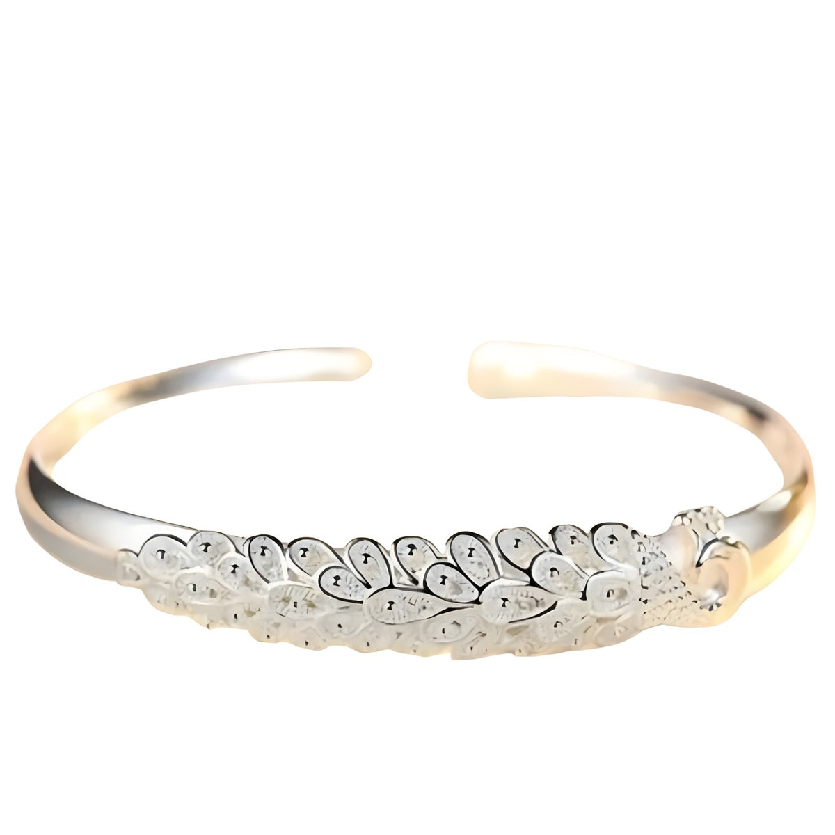 Unified Jewellery Polished 925 Sterling Silver Rhodium Plated Round Bracelet 400