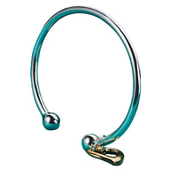 925 Sterling Silver Open Heart Cuff Bangle Bracelet - Adjustable Trendy 403