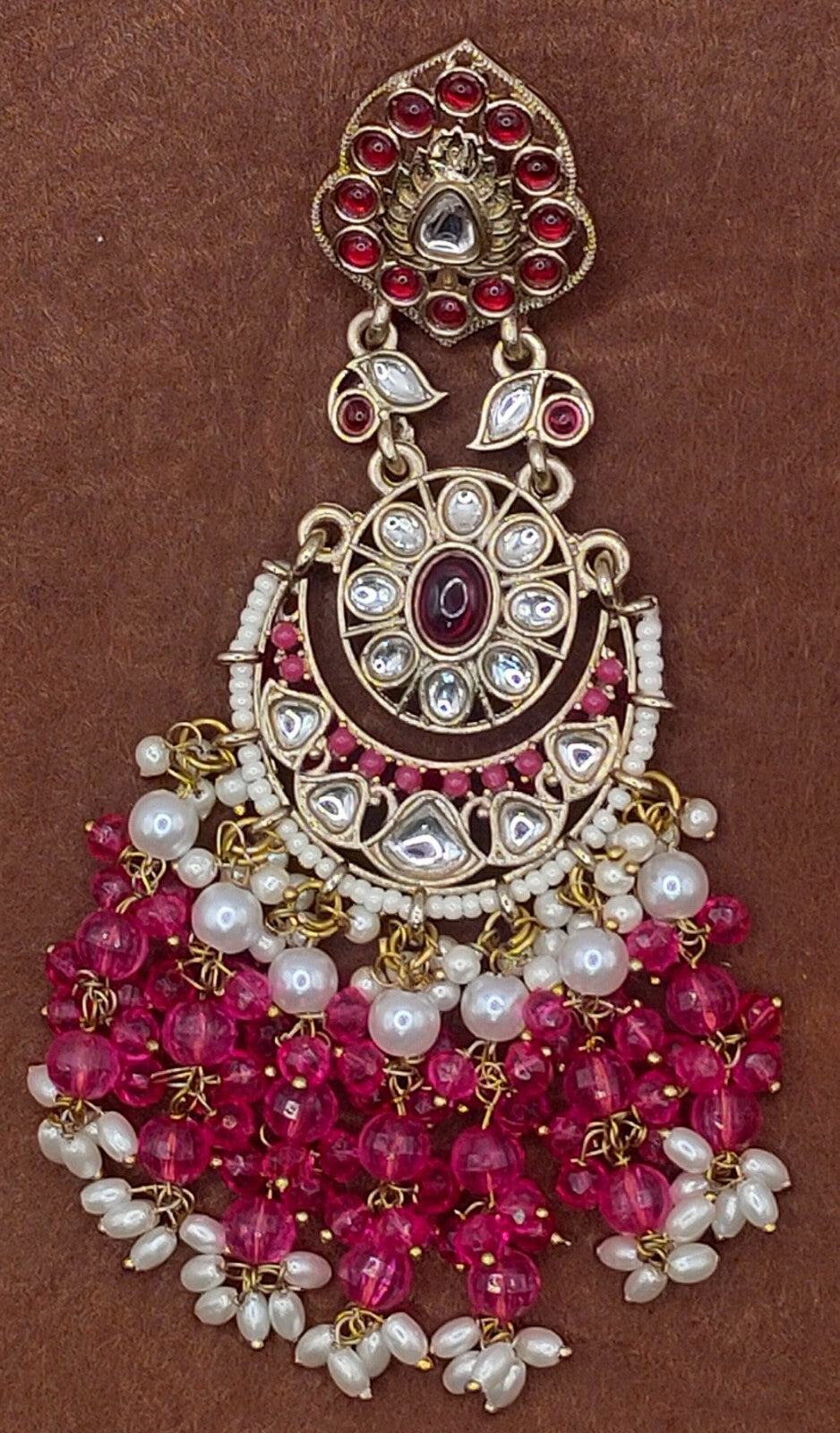 Elegant Bollywood Inspired Gold Kundan Earrings - Traditional Indian Jewelry 206