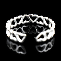 Unified Jewellery Sterling Silver Heart Ring(Adjustable)Open Heart Band Ring 389