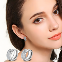 Sparkling Huggie Hoop Earrings for Women - 925 Sterling Silver Pave Zirconia 333
