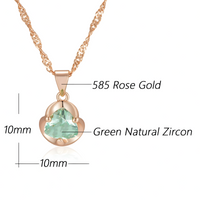 585 Rose Gold Colour Heart Pendant Necklace for Women, Copper Metal Zircon 1271