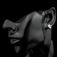 Sterling Silver Fish Hoop Earrings with Cubic Zirconia Huggie Hoop Earrings 340