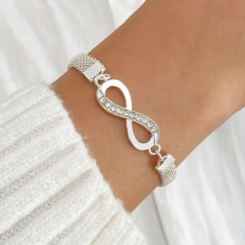 Infinity Symbol Rhinestone Chain Bracelet Personality Bracelet Women 90 UK