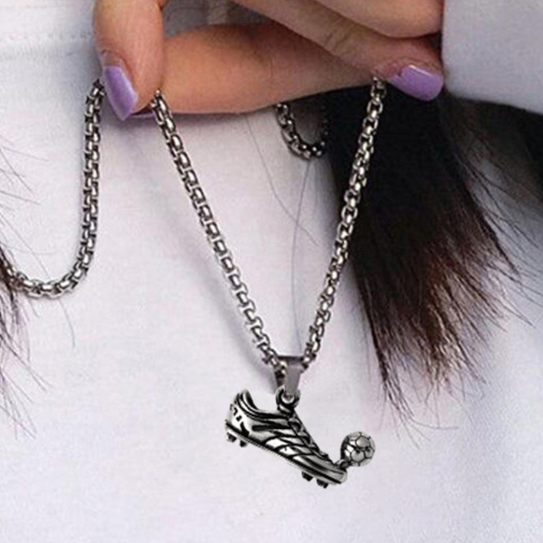 Unified Jewellery Football Boot Ball Pendant Necklace 60cm Chain 3.4cm 20g 1893