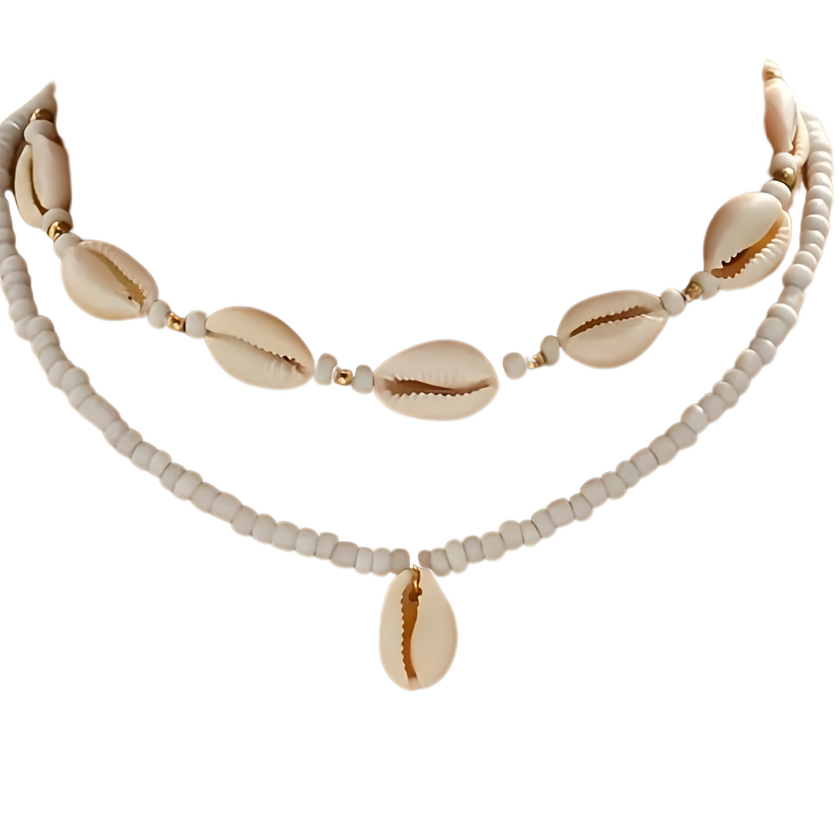 Bohemian Shell Bead Necklace for Women Vintage Multi Layered Cowrie Pendant 692