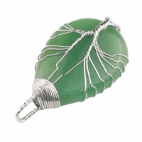 Tree of Life Silver Aventurine Pendant Necklace Spiritual Crystal Healing 1334