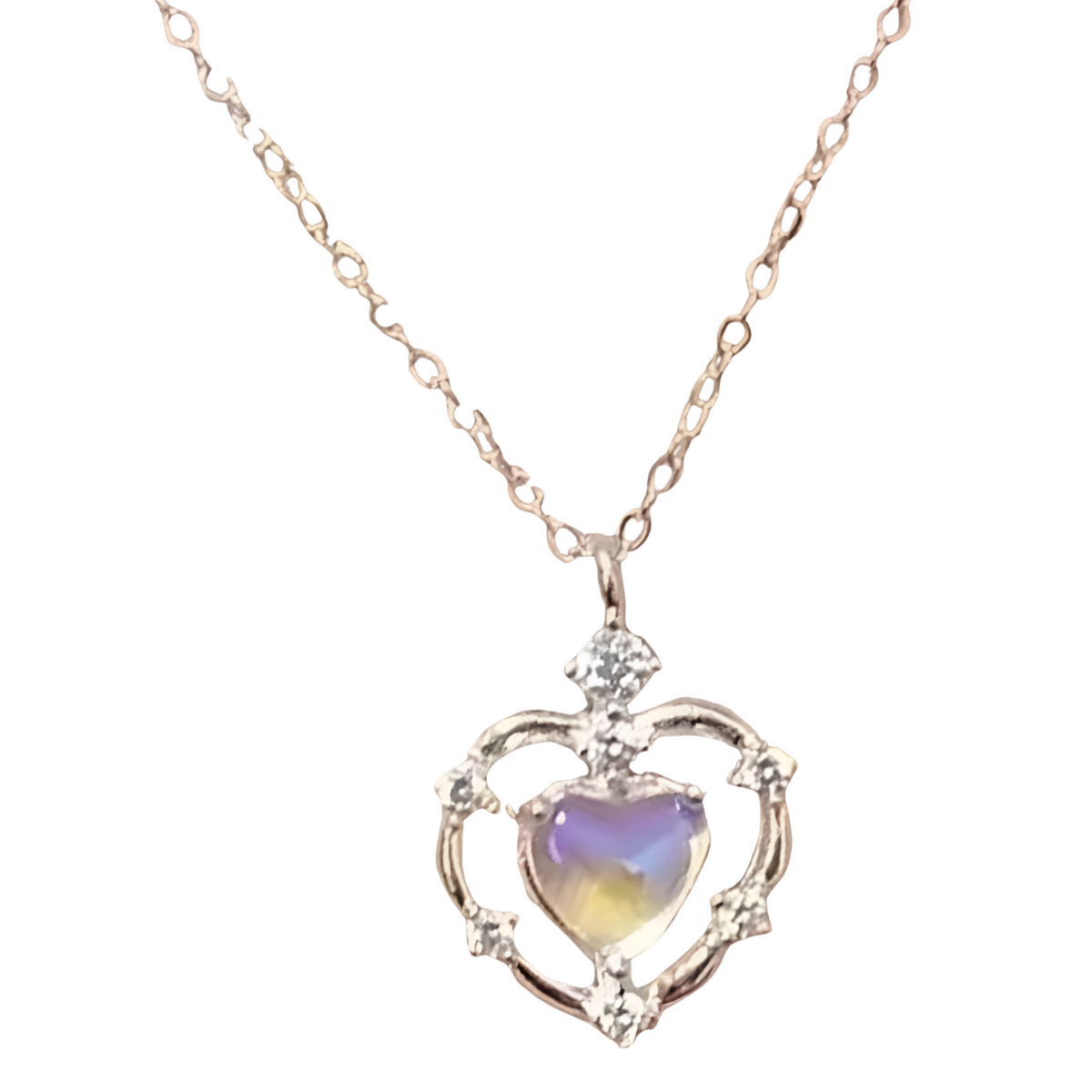 Heart Pendant Necklace Women, Popular Hollow Chain Charm, Stylish Fashion b168