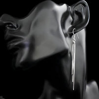 Sterling Silver Long Tassel Drop Earrings Chain Dangle Design Hypoallergenic 295
