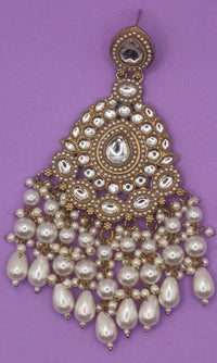 Elegant Bollywood Inspired Gold Kundan Earrings - Traditional Indian Jewelry 184