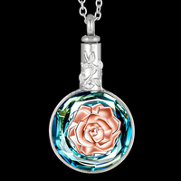 Mystical Tree of Life Necklace, Silver Celtic Knot Pendant Crystal B106