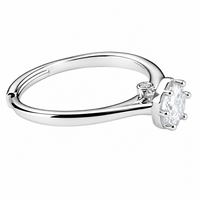 Women's Adjustable Petal Crown Zircon Engagement Ring, Round Brilliant  1645