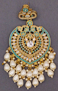 Elegant Bollywood Inspired Gold Kundan Earrings - Traditional Indian Jewelry 225