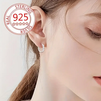 925 Sterling Silver Floral Huggie Hoop Earrings for Women – Delicate Flower 165