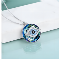 Evil Eye Pendant Necklace for Women– Copper Alloy Blue Crystal Eye Necklace 1253