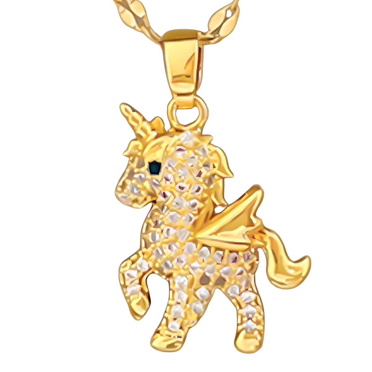 Cute Unicorn Pendant Necklace for Women – Copper Alloy Gold-Plated Animal 1150