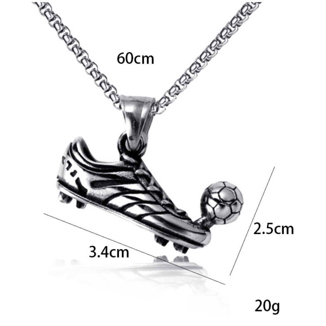 Unified Jewellery Football Boot Ball Pendant Necklace 60cm Chain 3.4cm 20g 1893