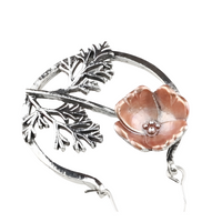 Vintage Floral Hoop Drop Earrings for Women - Artistic Flower Branch Design 1433
